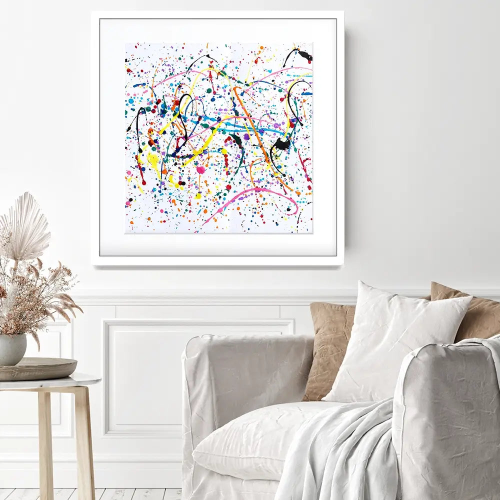 Splashes And Drips Square Framed Art Print Splashes And Drips Square Framed Art Print wall art product Art Print Shop