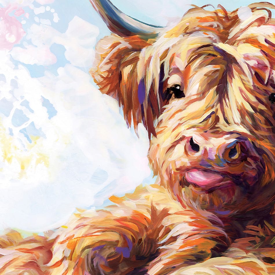 Splish Splash Baby Cow Canvas Print wall art product Leon Devenice