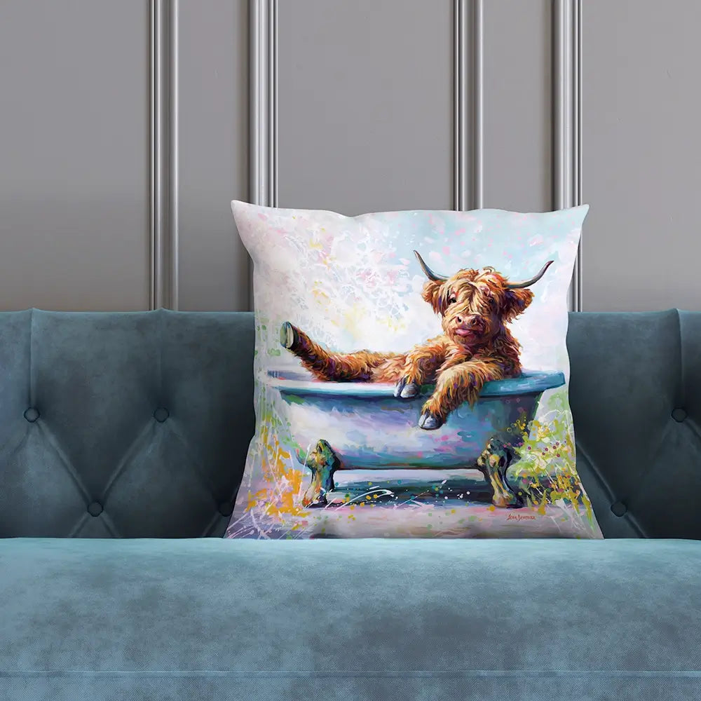 Splish Splash Baby Cow Cushion Splish Splash Baby Cow Cushion wall art product Leon Devenice