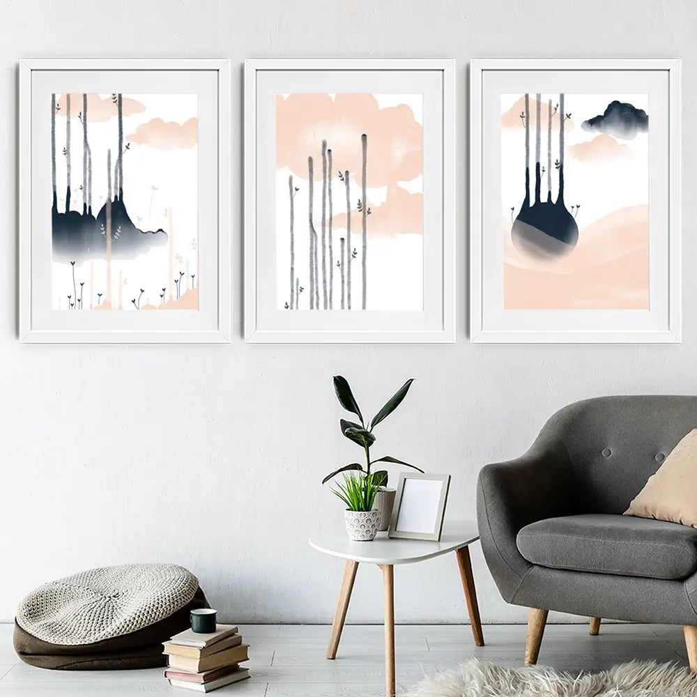 Sprouting Love Framed Art Print Trio Sprouting Love Framed Art Print Trio wall art product Art Print Shop