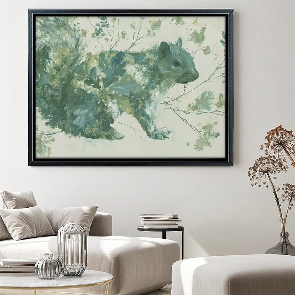 Squirrel And Oak Leaves Canvas Print Squirrel And Oak Leaves Canvas Print wall art product Chromatic Storm Studio