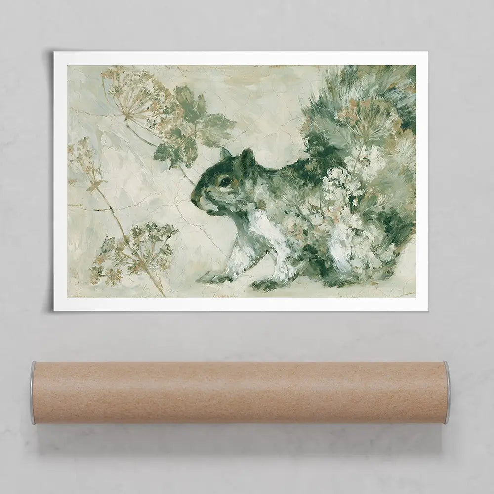 Squirrel In Wild Lace Art Print Squirrel In Wild Lace Art Print wall art product Chromatic Storm Studio