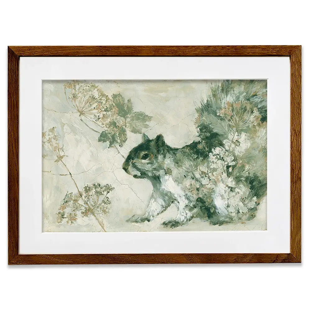 Squirrel In Wild Lace Framed Art Print Squirrel In Wild Lace Framed Art Print wall art product Chromatic Storm Studio