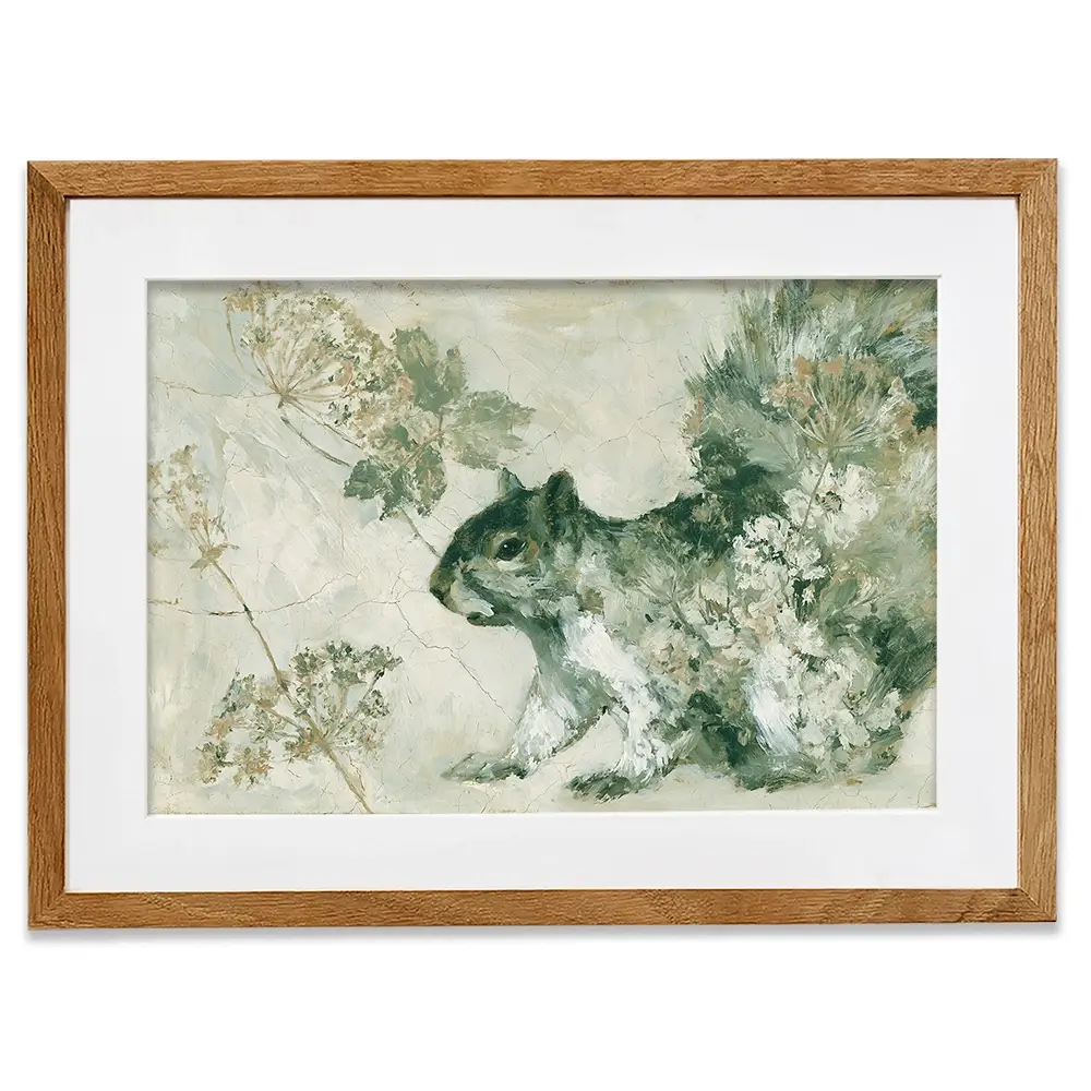 Squirrel In Wild Lace Framed Art Print Squirrel In Wild Lace Framed Art Print wall art product Chromatic Storm Studio
