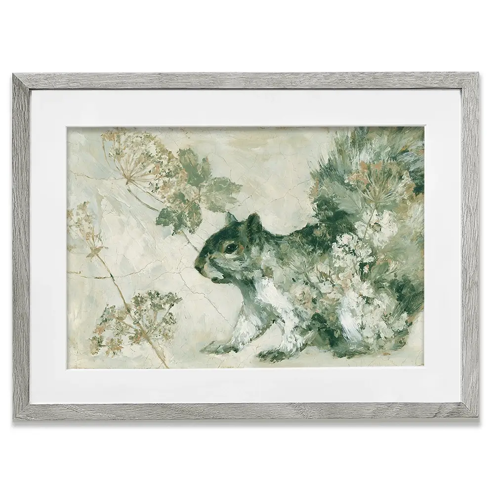 Squirrel In Wild Lace Framed Art Print Squirrel In Wild Lace Framed Art Print wall art product Chromatic Storm Studio
