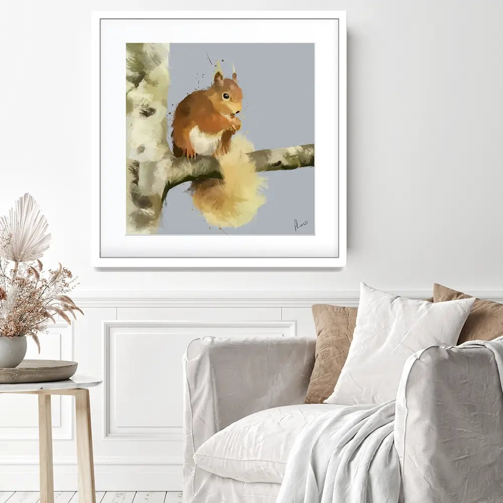 Squirrel On A Branch Framed Art Print Squirrel On A Branch Framed Art Print wall art product Aimee Linzi