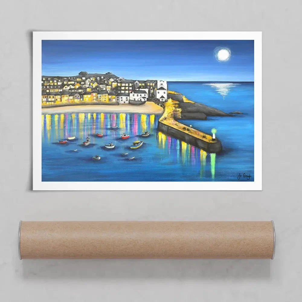 St Ives At Night Art Print St Ives At Night Art Print wall art product Jo Gough
