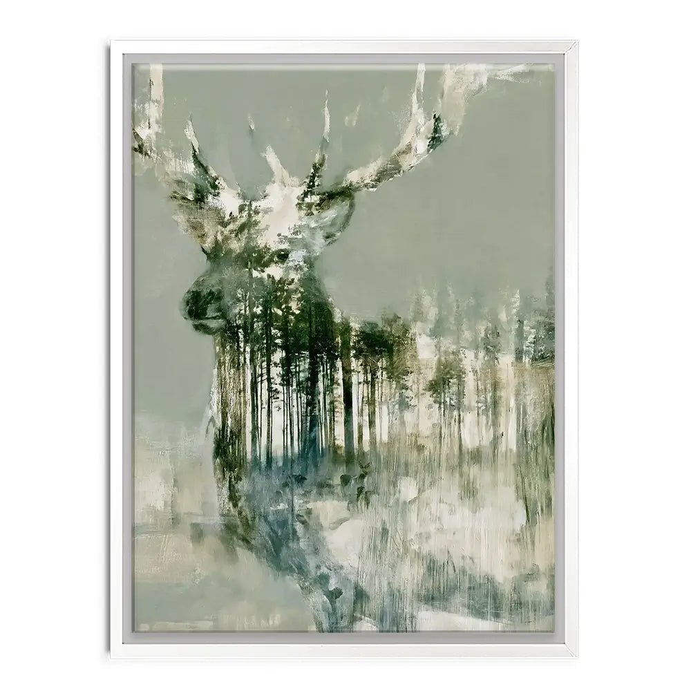 Stag And Pine Woods Canvas Print Stag And Pine Woods Canvas Print wall art product Chromatic Storm Studio