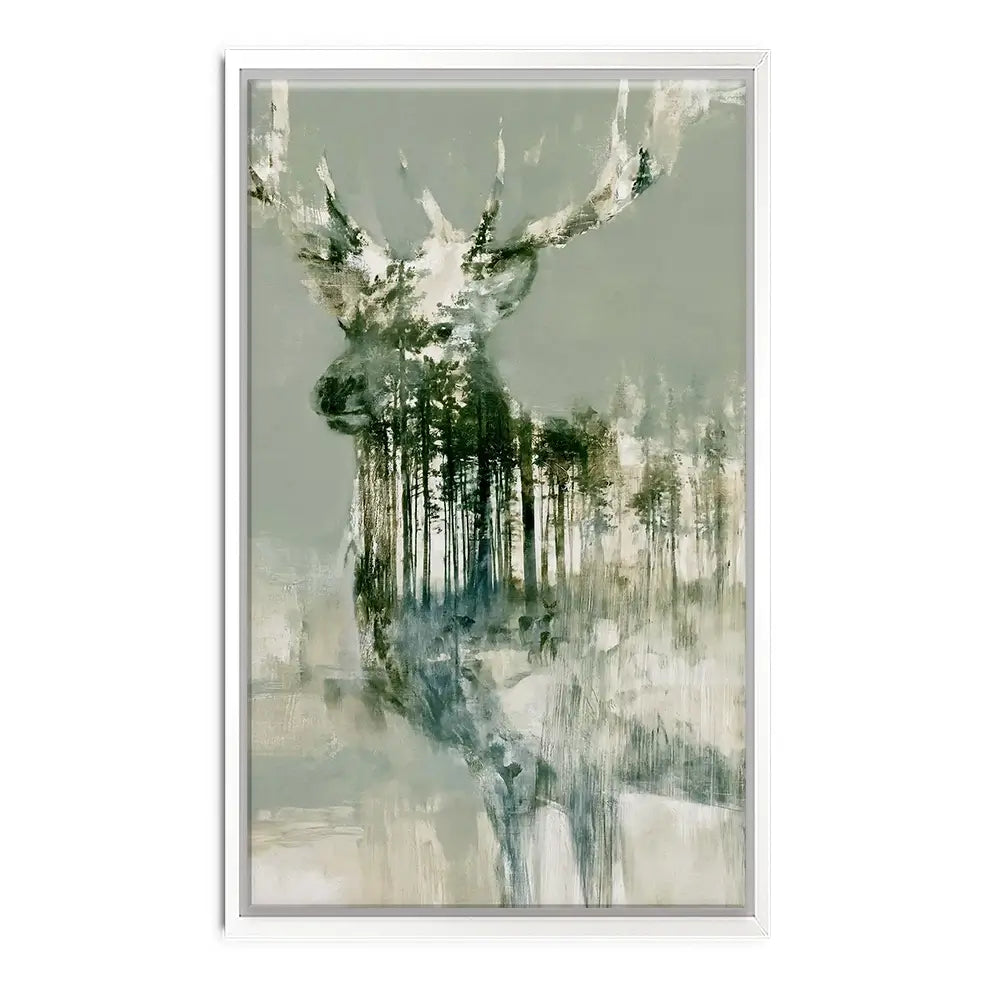 Stag And Pine Woods Canvas Print Stag And Pine Woods Canvas Print wall art product Chromatic Storm Studio