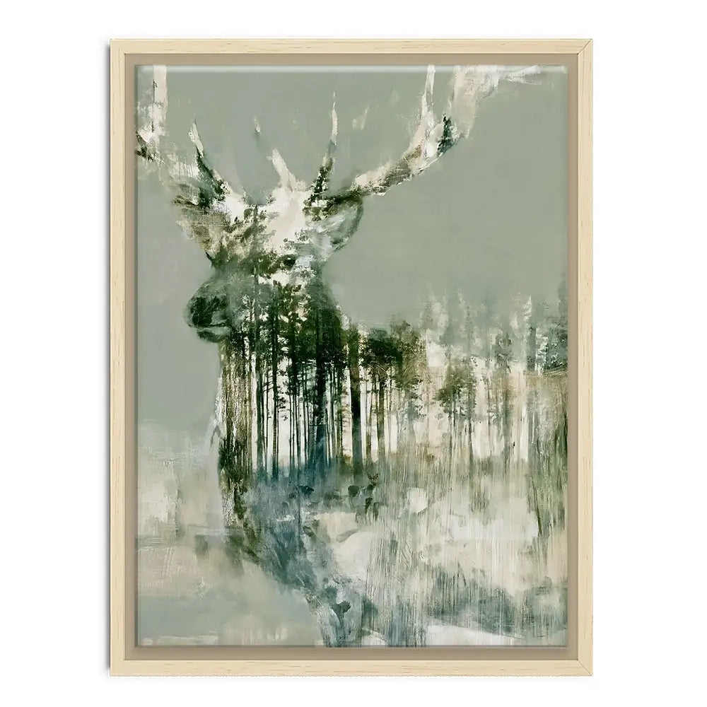 Stag And Pine Woods Canvas Print Stag And Pine Woods Canvas Print wall art product Chromatic Storm Studio