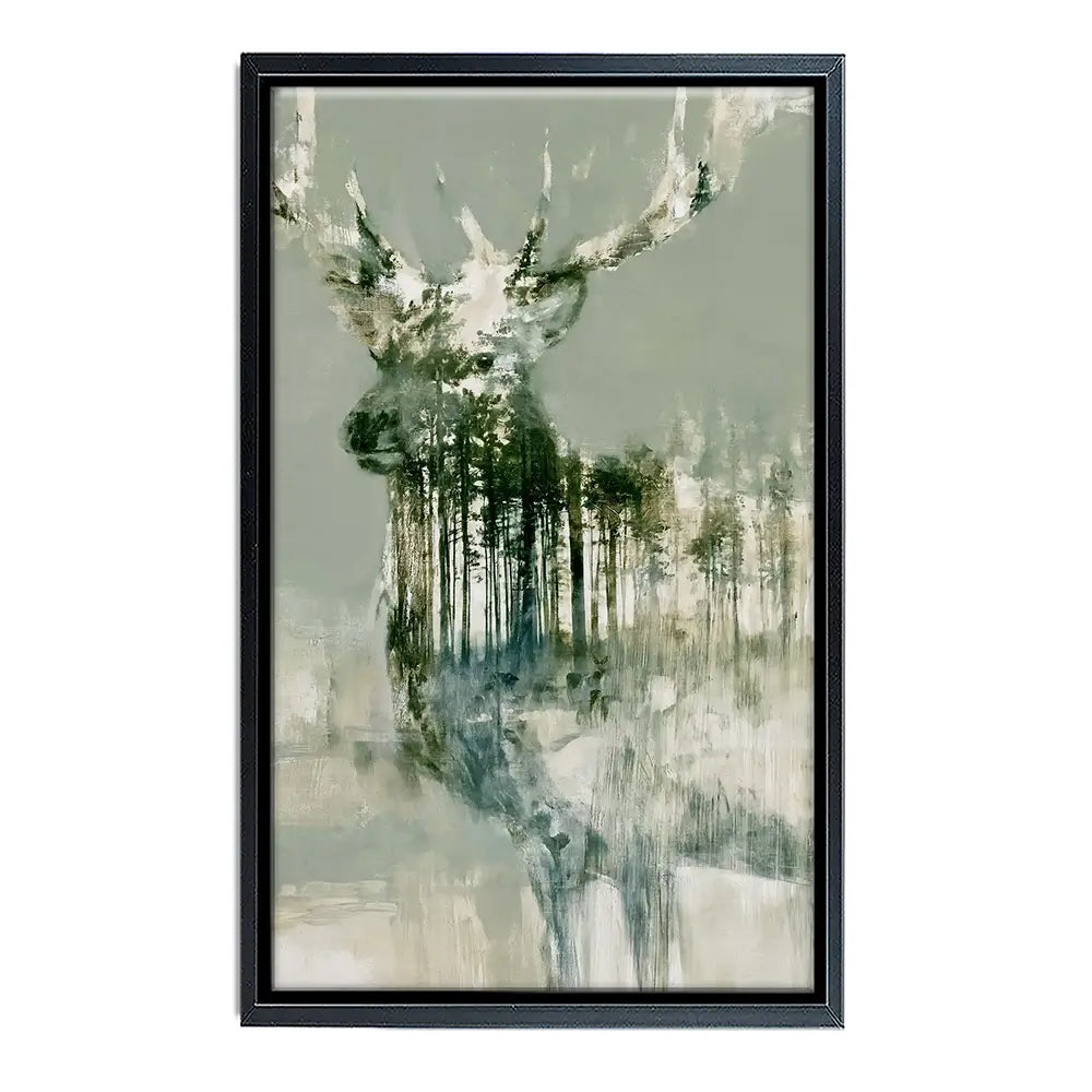 Stag And Pine Woods Canvas Print Stag And Pine Woods Canvas Print wall art product Chromatic Storm Studio