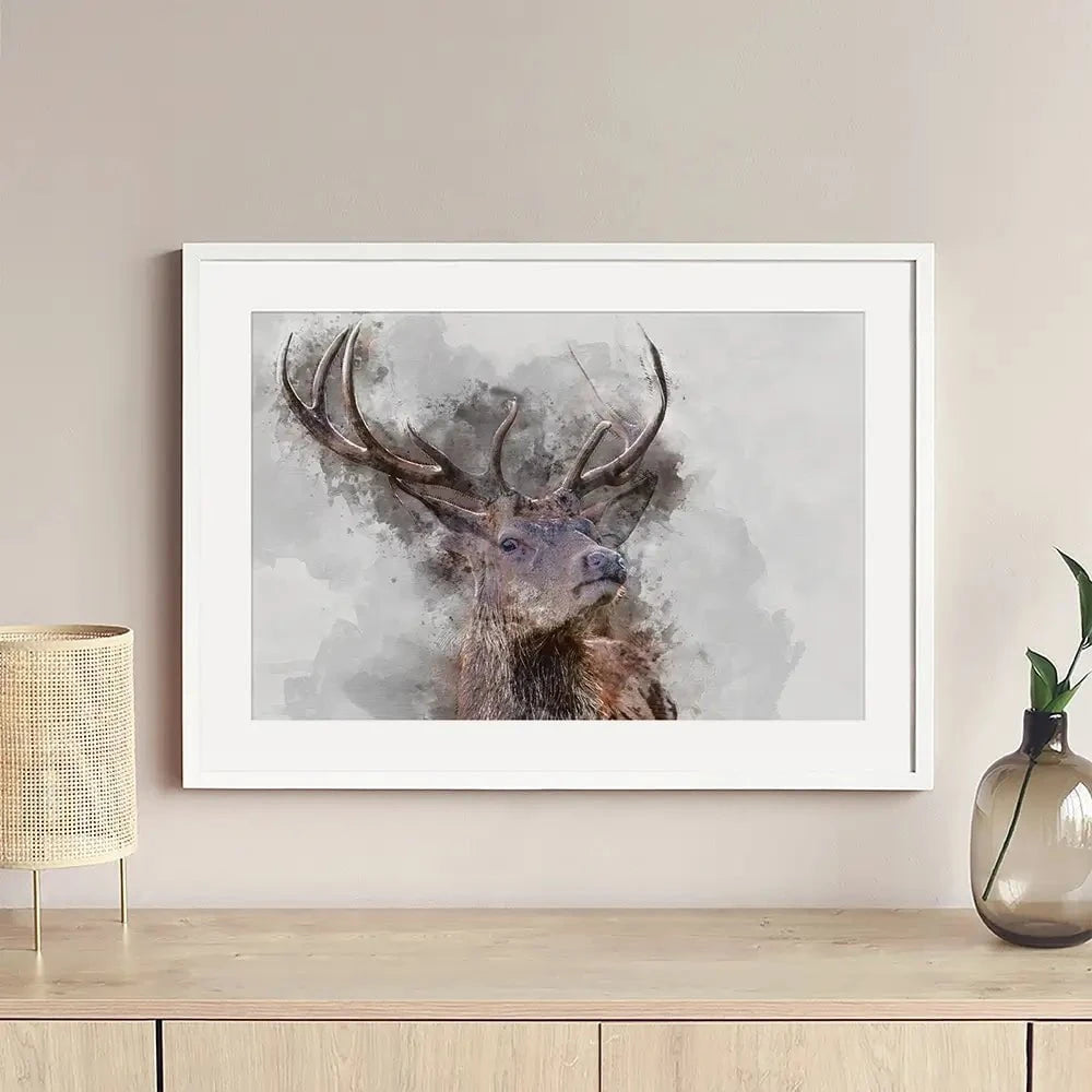 Stag Framed Art Print Stag Framed Art Print wall art product Matt Gibson / Shutterstock