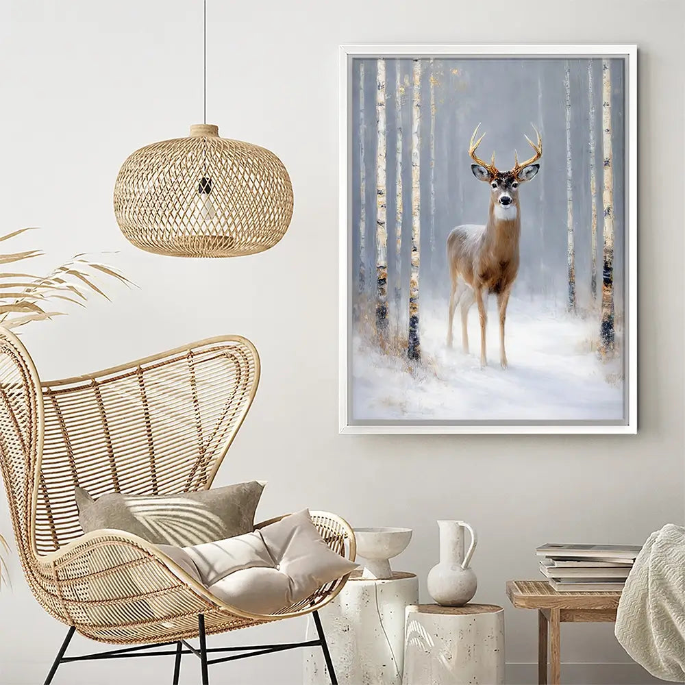 Stag In The Snow Canvas Print Stag In The Snow Canvas Print wall art product David Alexander Elder