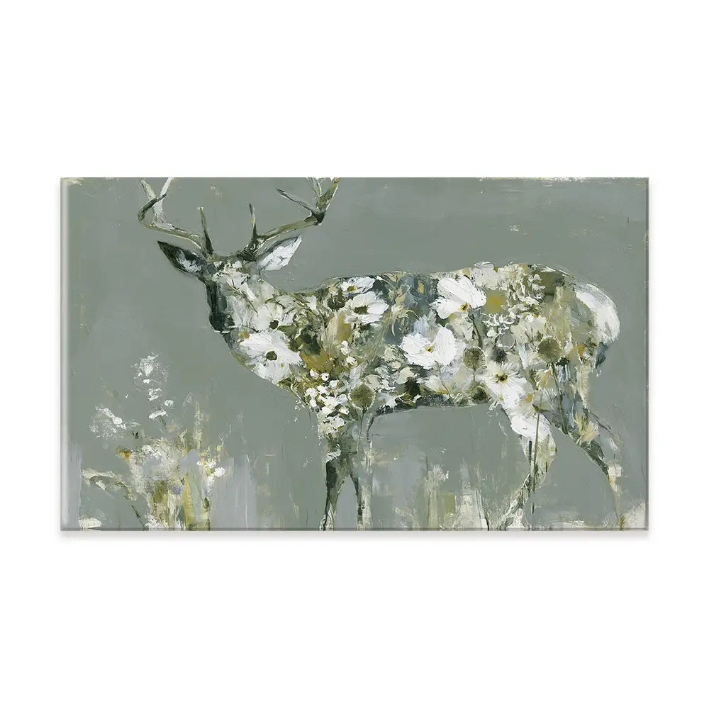 Stag Of White Cosmos Canvas Print Stag Of White Cosmos Canvas Print wall art product Chromatic Storm Studio