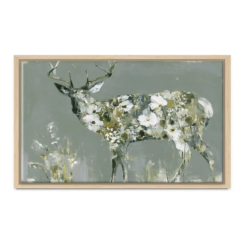Stag Of White Cosmos Canvas Print Stag Of White Cosmos Canvas Print wall art product Chromatic Storm Studio
