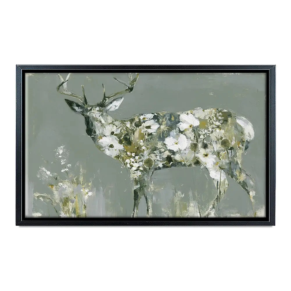 Stag Of White Cosmos Canvas Print Stag Of White Cosmos Canvas Print wall art product Chromatic Storm Studio