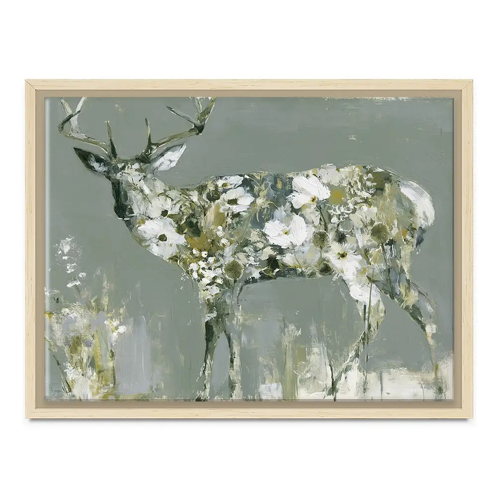 Stag Of White Cosmos Canvas Print Stag Of White Cosmos Canvas Print wall art product Chromatic Storm Studio