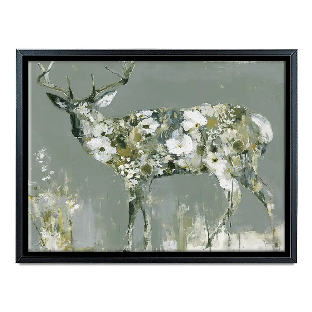 Stag Of White Cosmos Canvas Print Stag Of White Cosmos Canvas Print wall art product Chromatic Storm Studio