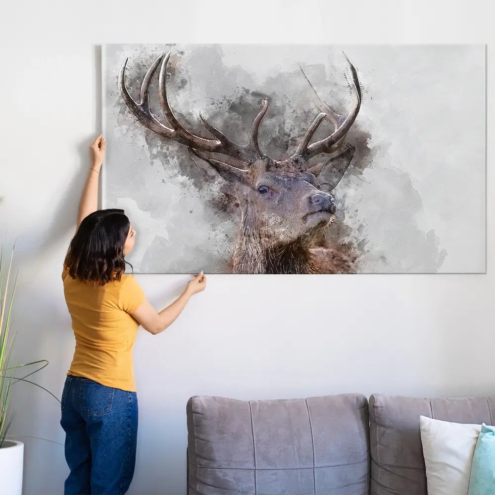 Stag Oversized Canvas Print Stag Oversized Canvas Print wall art product Art Print Shop