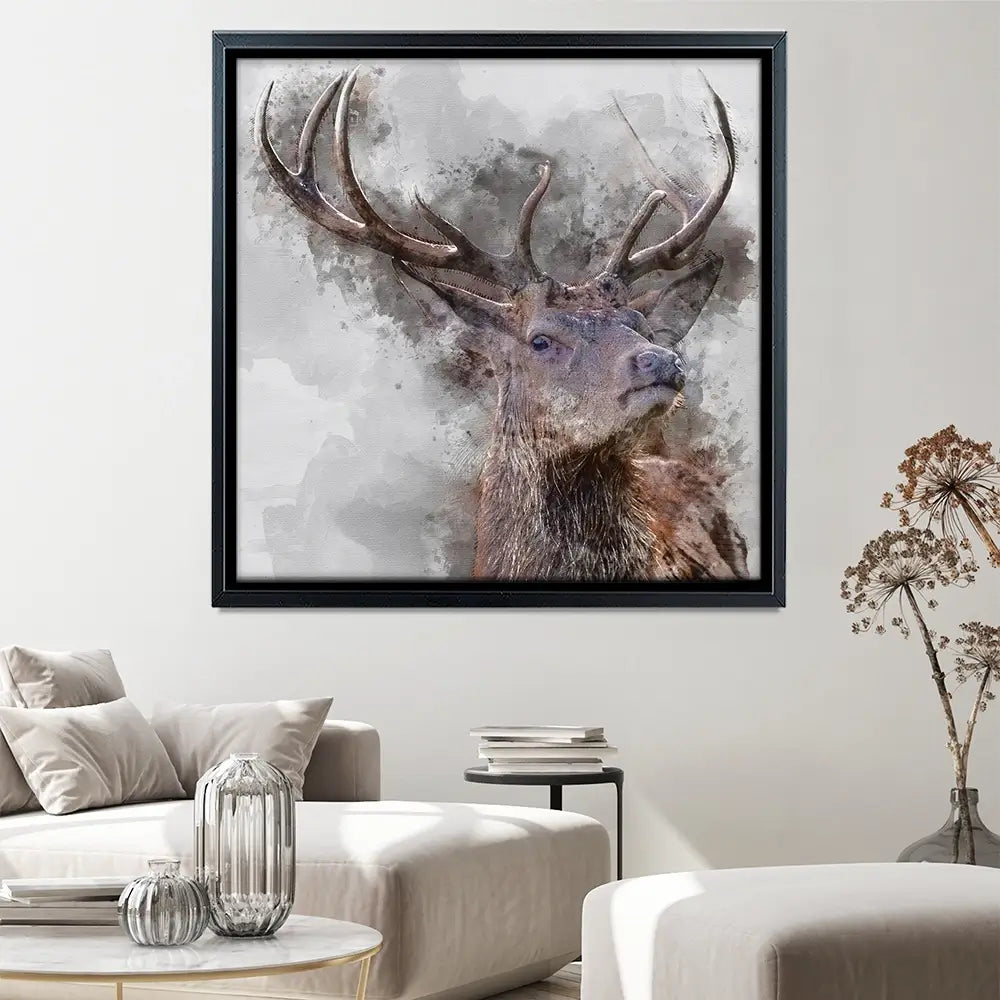 Stag Square Canvas Print Stag Square Canvas Print wall art product Matt Gibson / Shutterstock