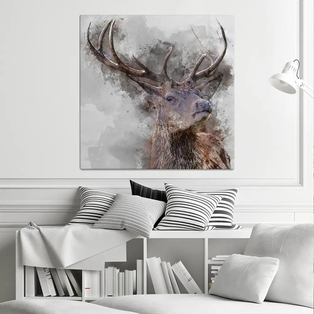 Stag Square Canvas Print Stag Square Canvas Print wall art product Matt Gibson / Shutterstock