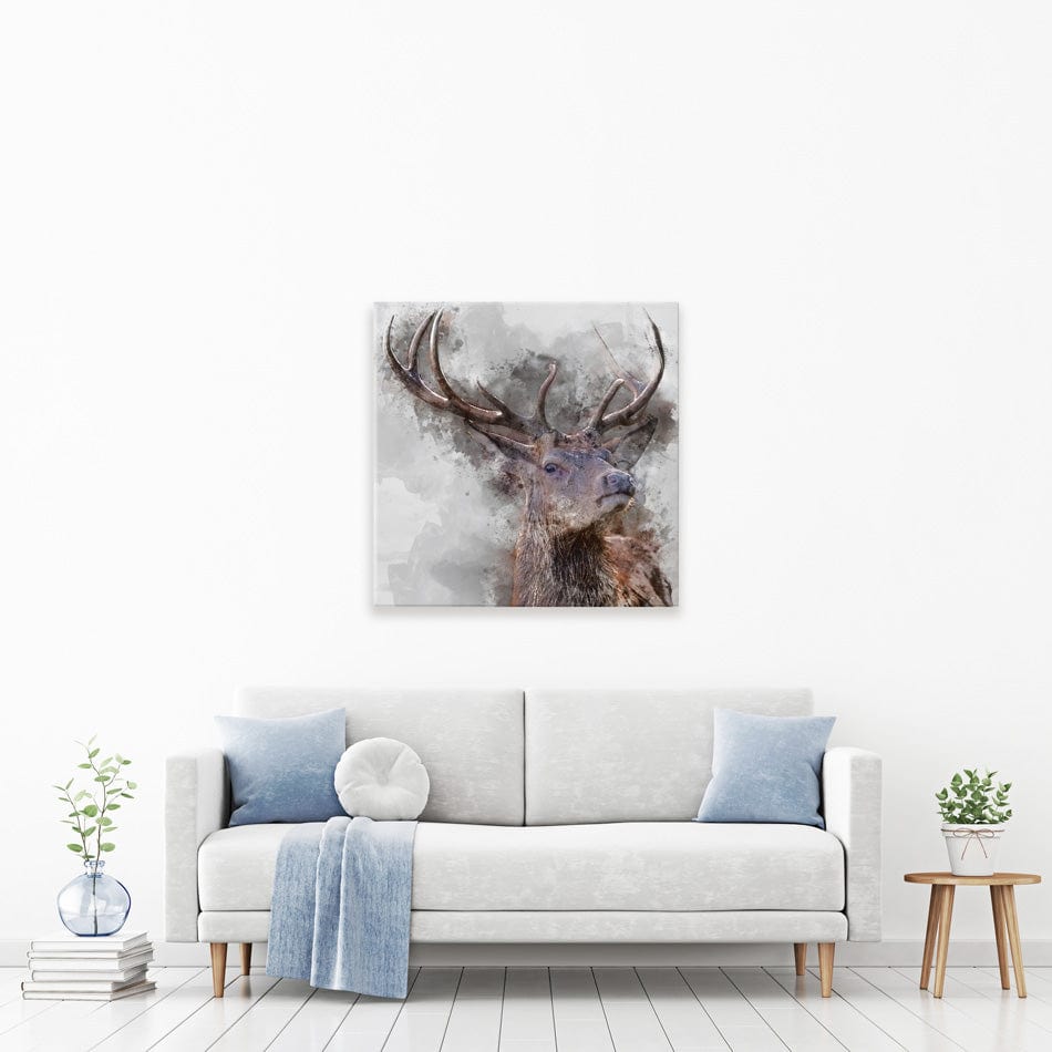 Stag Square Canvas Print wall art product Matt Gibson / Shutterstock