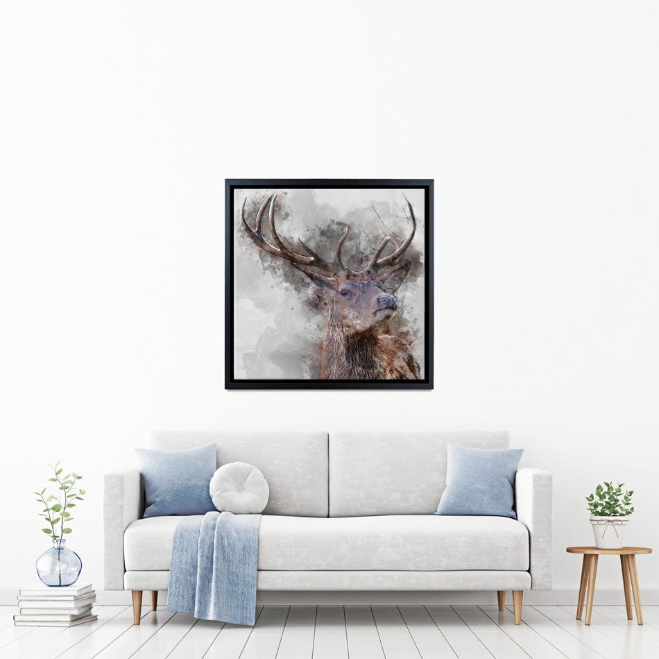 Stag Square Canvas Print wall art product Matt Gibson / Shutterstock