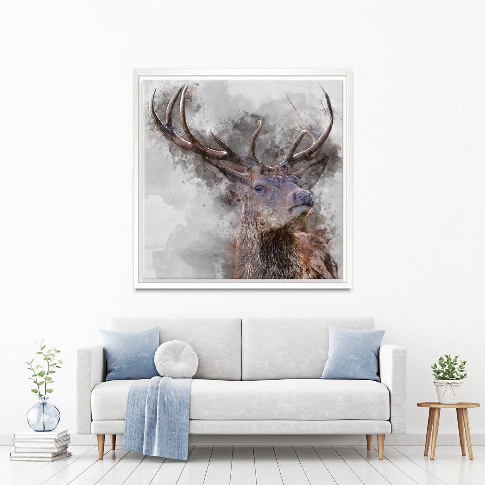 Stag Square Canvas Print wall art product Matt Gibson / Shutterstock