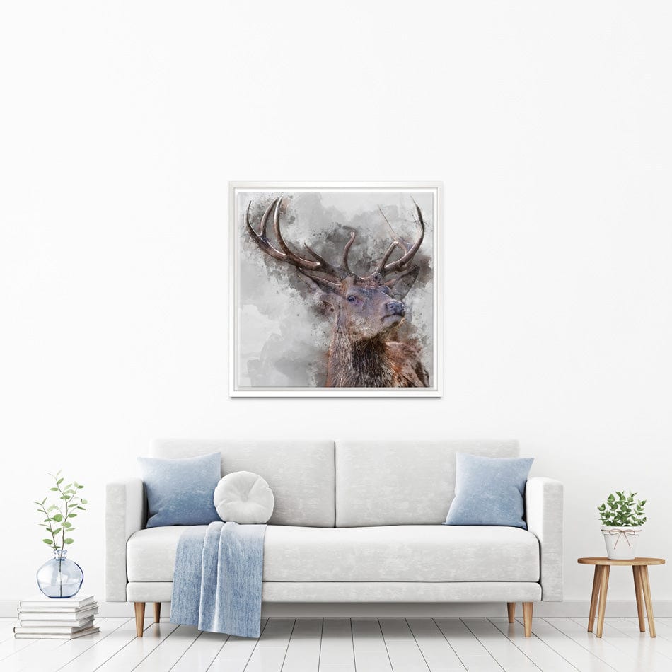 Stag Square Canvas Print wall art product Matt Gibson / Shutterstock