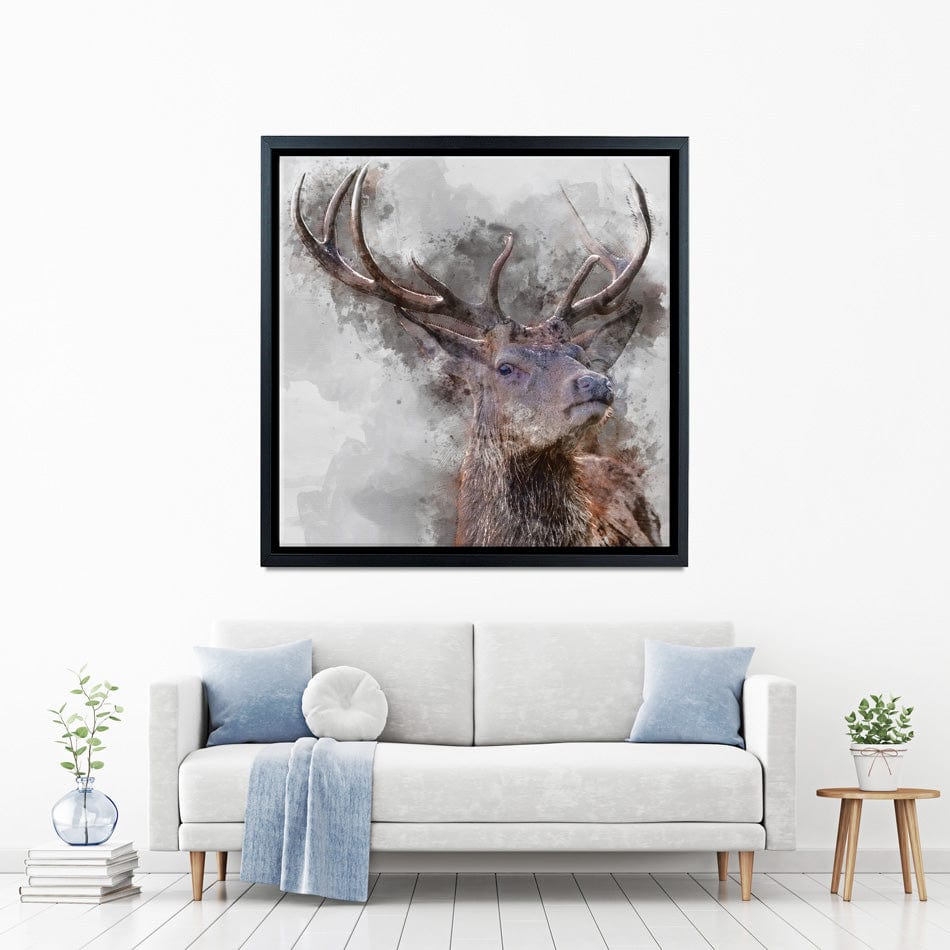 Stag Square Canvas Print wall art product Matt Gibson / Shutterstock
