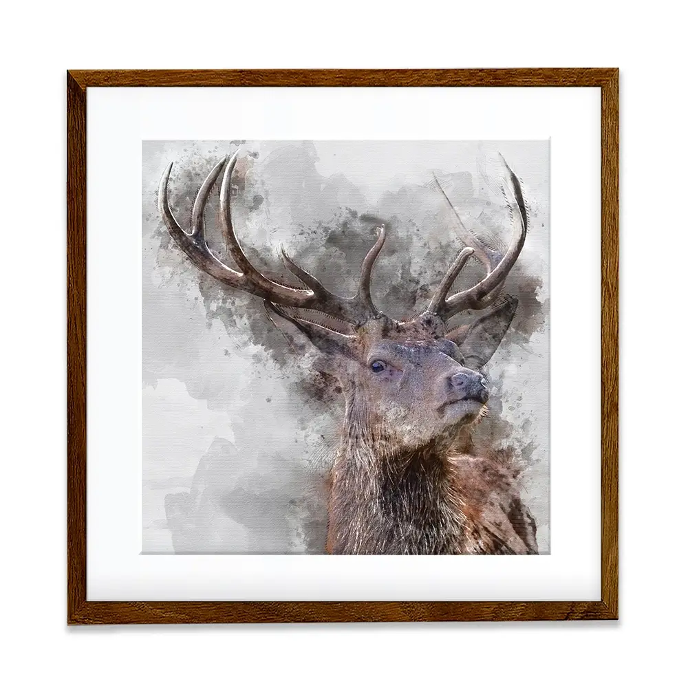 Stag Square Framed Art Print Stag Square Framed Art Print wall art product Matt Gibson / Shutterstock