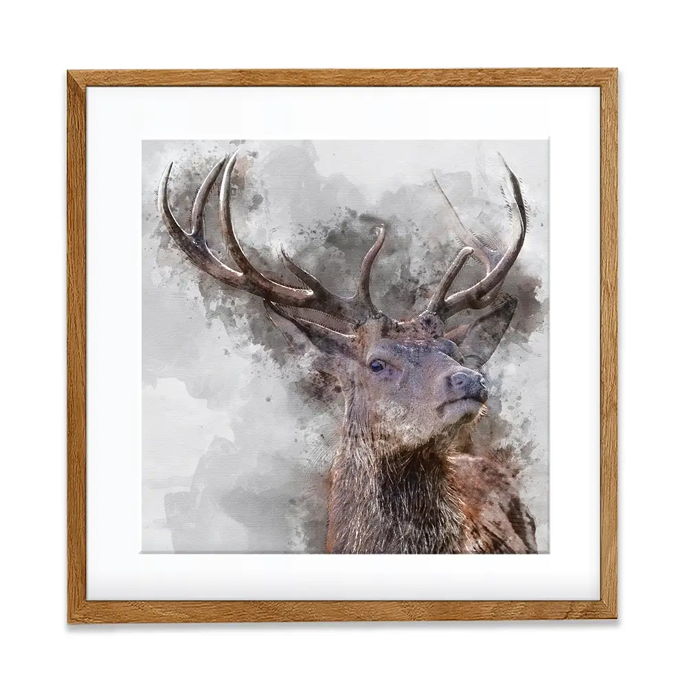 Stag Square Framed Art Print Stag Square Framed Art Print wall art product Matt Gibson / Shutterstock