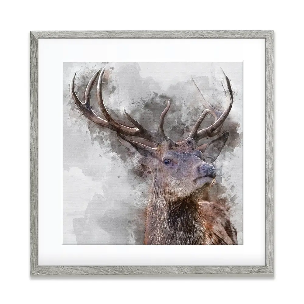 Stag Square Framed Art Print Stag Square Framed Art Print wall art product Matt Gibson / Shutterstock