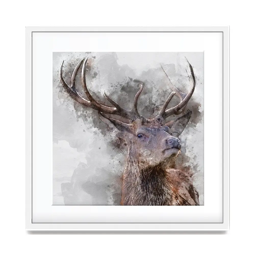 Stag Square Framed Art Print Stag Square Framed Art Print wall art product Matt Gibson / Shutterstock