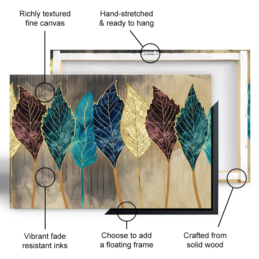 Standing Leaves Canvas Print Standing Leaves Canvas Print wall art product 3d artwork wallpaper / Shutterstock