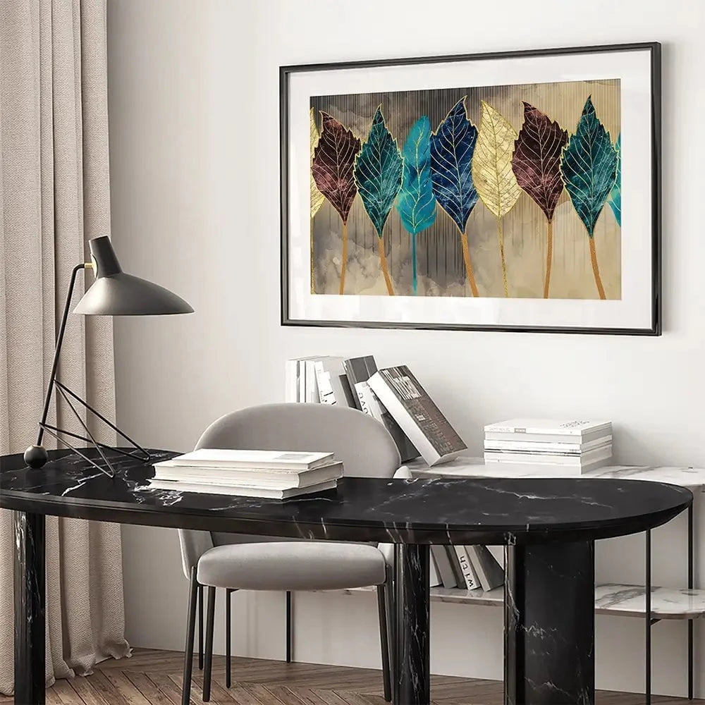 Standing Leaves Framed Art Print Standing Leaves Framed Art Print wall art product 3d artwork wallpaper / Shutterstock