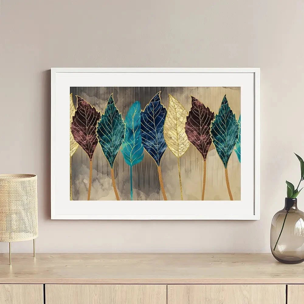 Standing Leaves Framed Art Print Standing Leaves Framed Art Print wall art product 3d artwork wallpaper / Shutterstock