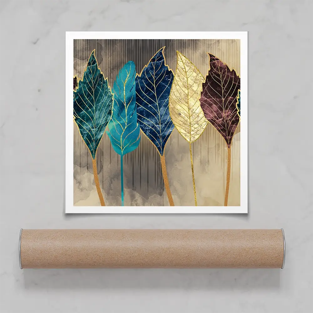 Standing Leaves Square Art Print Standing Leaves Square Art Print wall art product 3d artwork wallpaper / Shutterstock