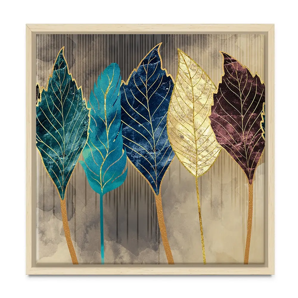 Standing Leaves Square Canvas Print Standing Leaves Square Canvas Print wall art product 3d artwork wallpaper / Shutterstock