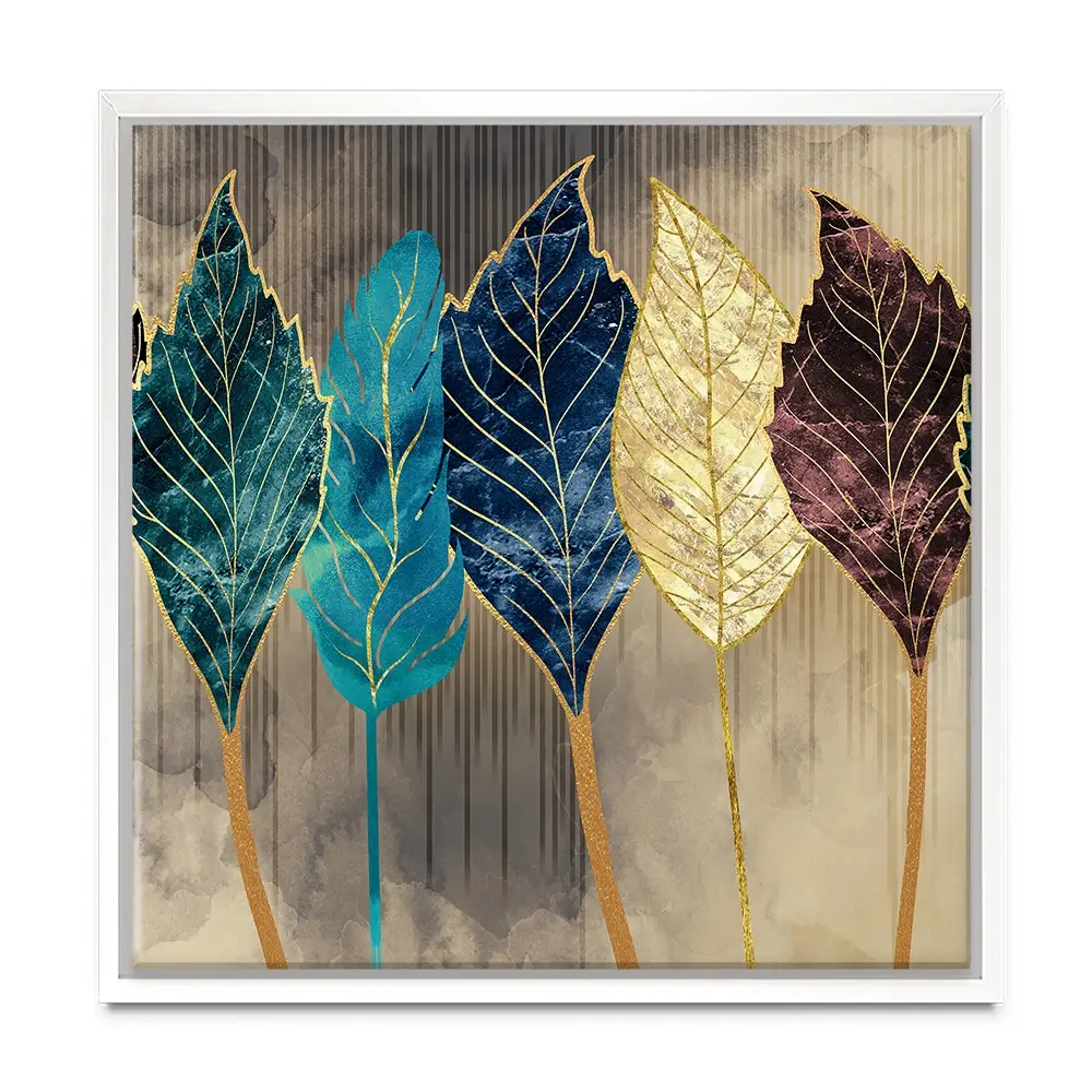 Standing Leaves Square Canvas Print Standing Leaves Square Canvas Print wall art product 3d artwork wallpaper / Shutterstock