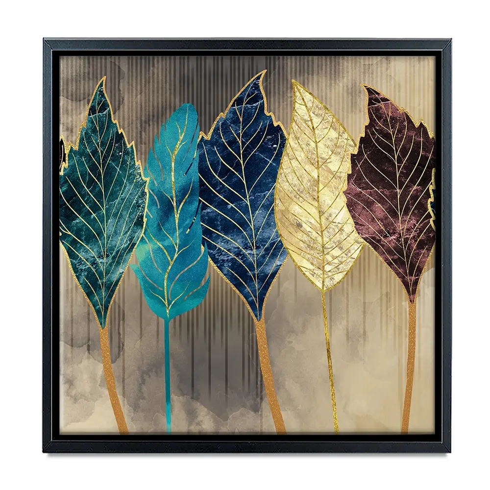 Standing Leaves Square Canvas Print Standing Leaves Square Canvas Print wall art product 3d artwork wallpaper / Shutterstock