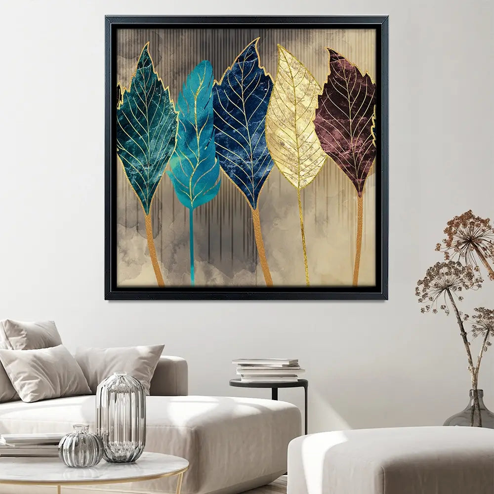 Standing Leaves Square Canvas Print Standing Leaves Square Canvas Print wall art product 3d artwork wallpaper / Shutterstock