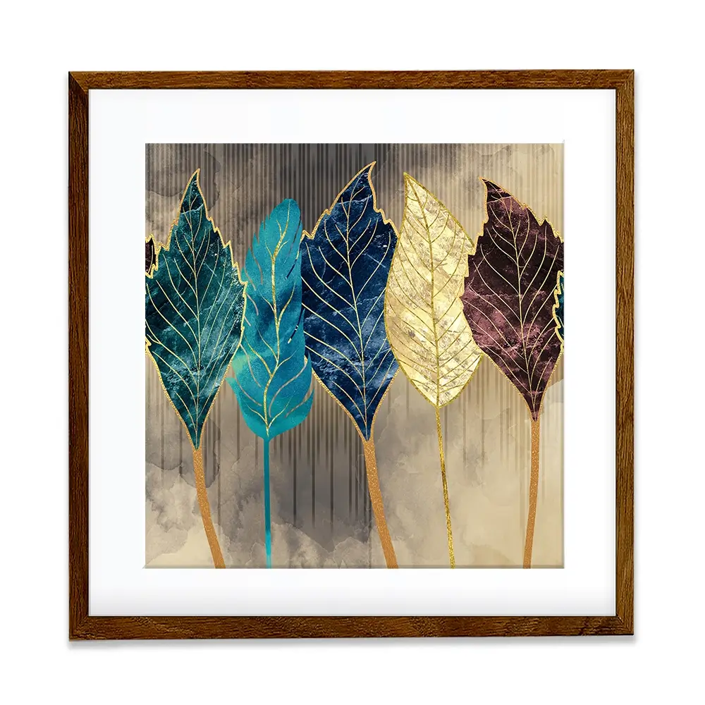 Standing Leaves Square Framed Art Print Standing Leaves Square Framed Art Print wall art product 3d artwork wallpaper / Shutterstock