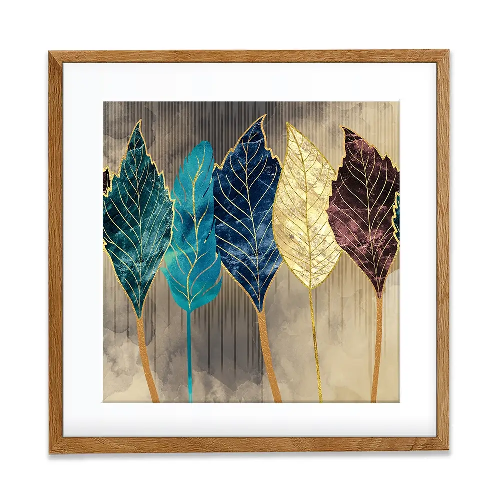 Standing Leaves Square Framed Art Print Standing Leaves Square Framed Art Print wall art product 3d artwork wallpaper / Shutterstock