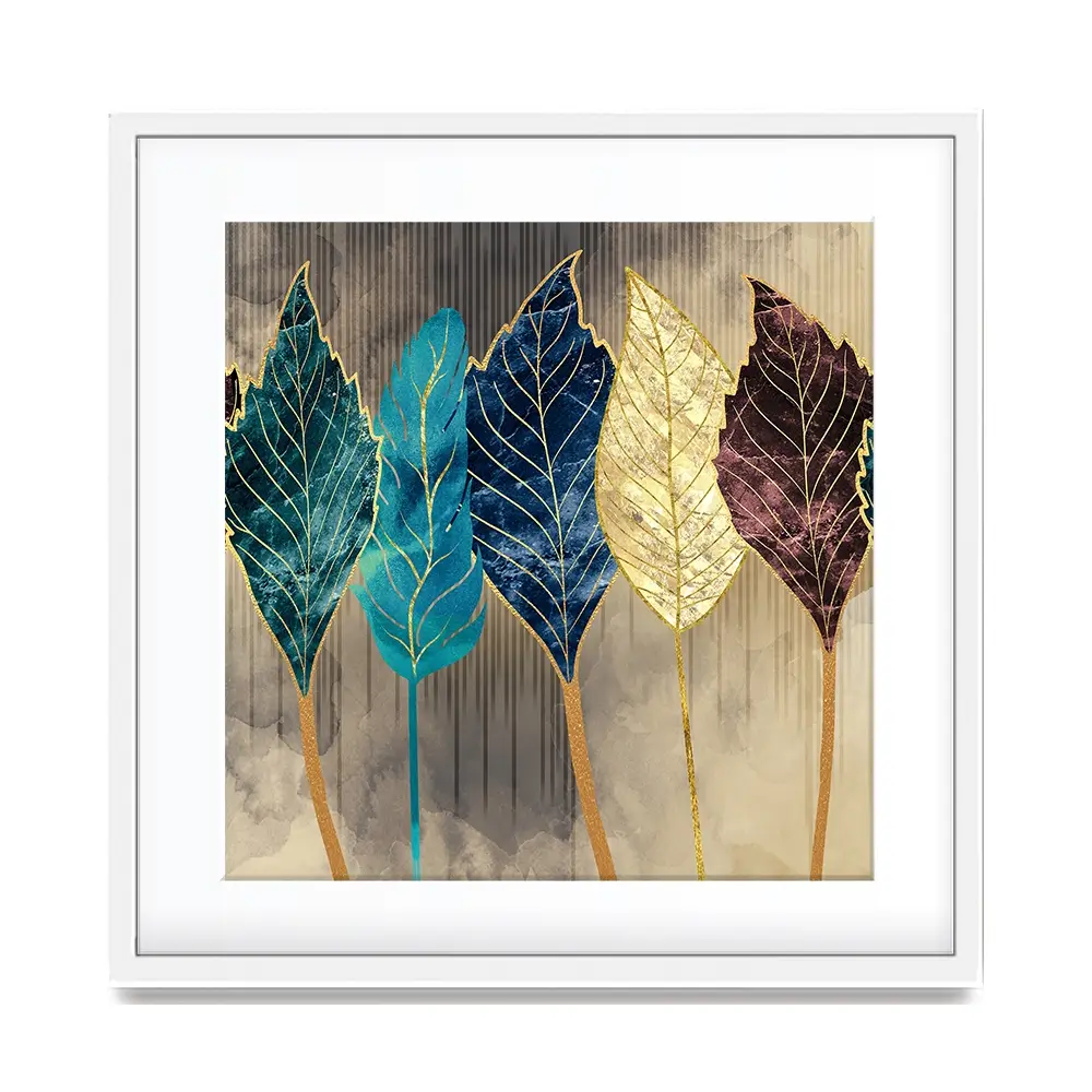 Standing Leaves Square Framed Art Print Standing Leaves Square Framed Art Print wall art product 3d artwork wallpaper / Shutterstock