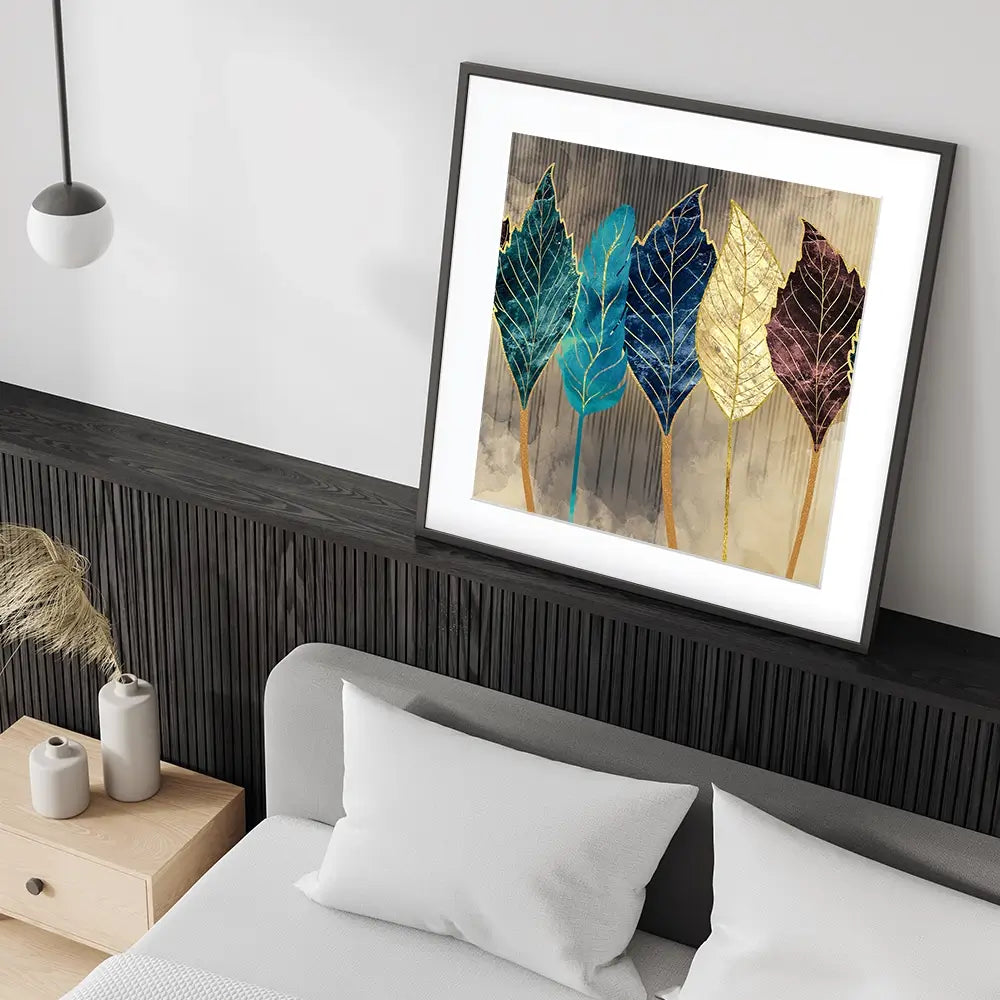 Standing Leaves Square Framed Art Print Standing Leaves Square Framed Art Print wall art product 3d artwork wallpaper / Shutterstock