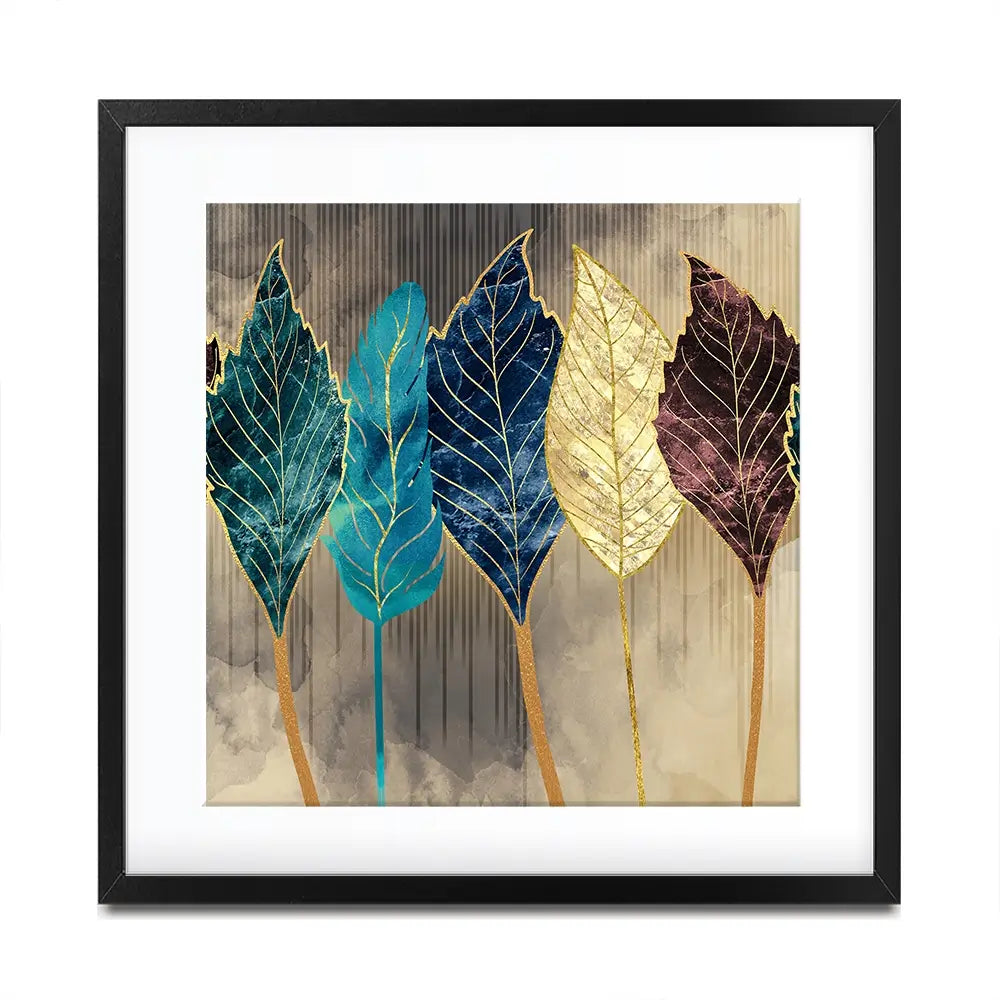 Standing Leaves Square Framed Art Print Standing Leaves Square Framed Art Print wall art product 3d artwork wallpaper / Shutterstock
