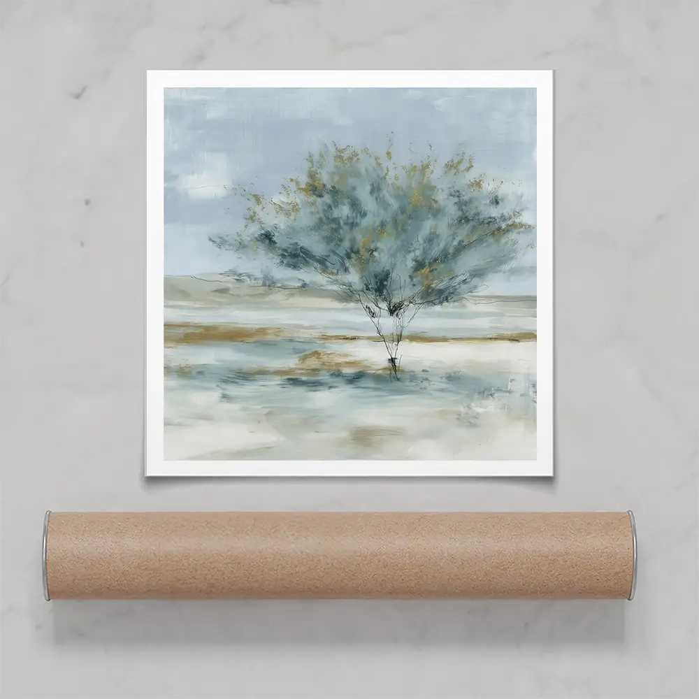 Standing Tree Field Study Square Art Print Standing Tree Field Study Square Art Print wall art product Chromatic Storm Studio
