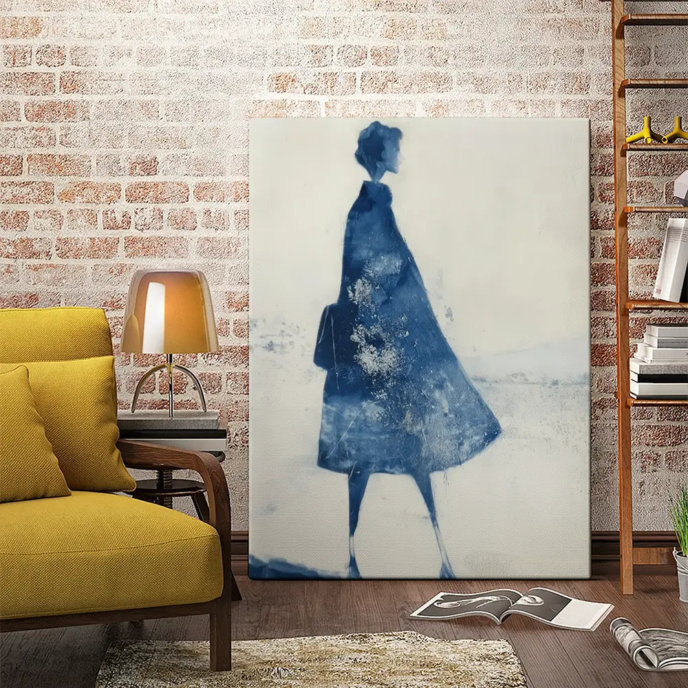 Standing Woman Profile Silhouette Canvas Print Standing Woman Profile Silhouette Canvas Print wall art product Chromatic Storm Studio