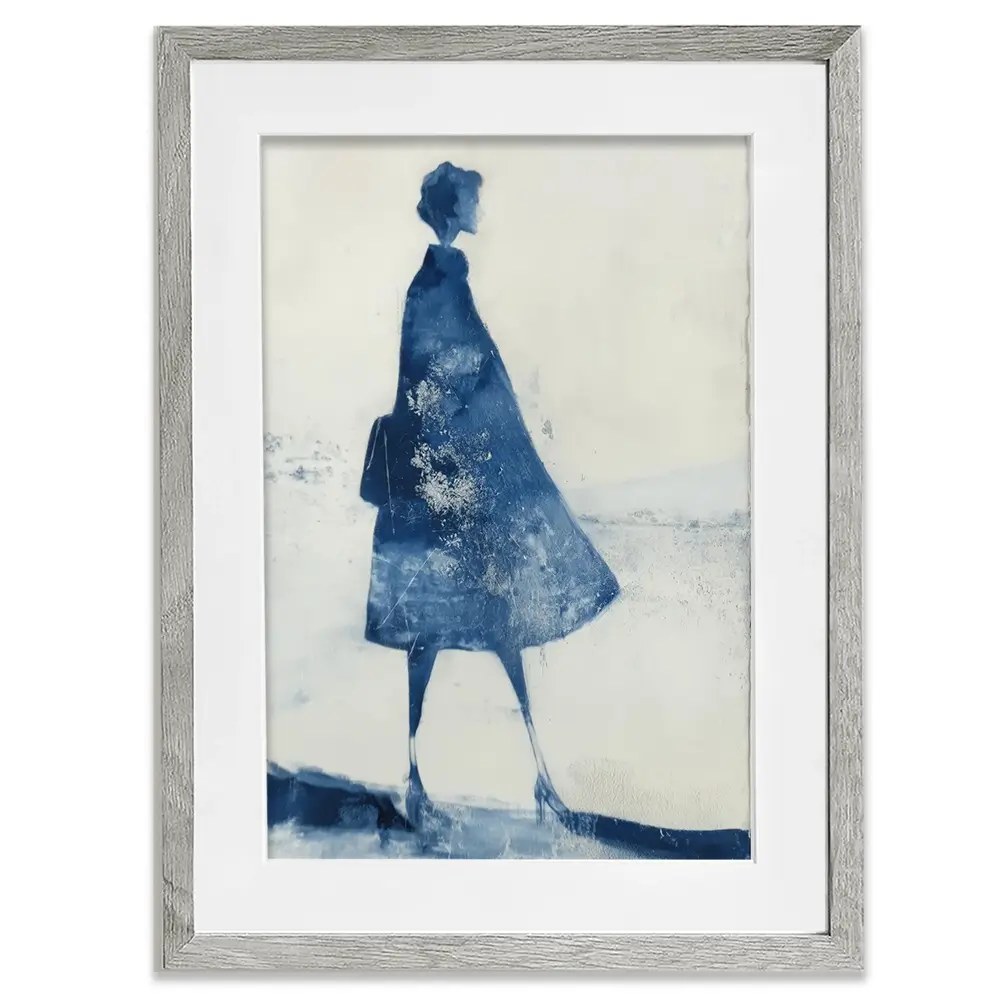 Standing Woman Profile Silhouette Framed Art Print Standing Woman Profile Silhouette Framed Art Print wall art product Chromatic Storm Studio